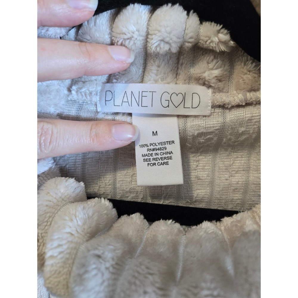 Planet Gold Juniors Cozy Mock Neck Ribbed Sweater Beige Medium A8JT595 - Picture 2 of 6